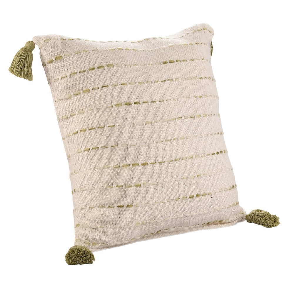 Torrent Cotton Blend Pillow Set of 2 in Green/Ivory, 20" x 20"