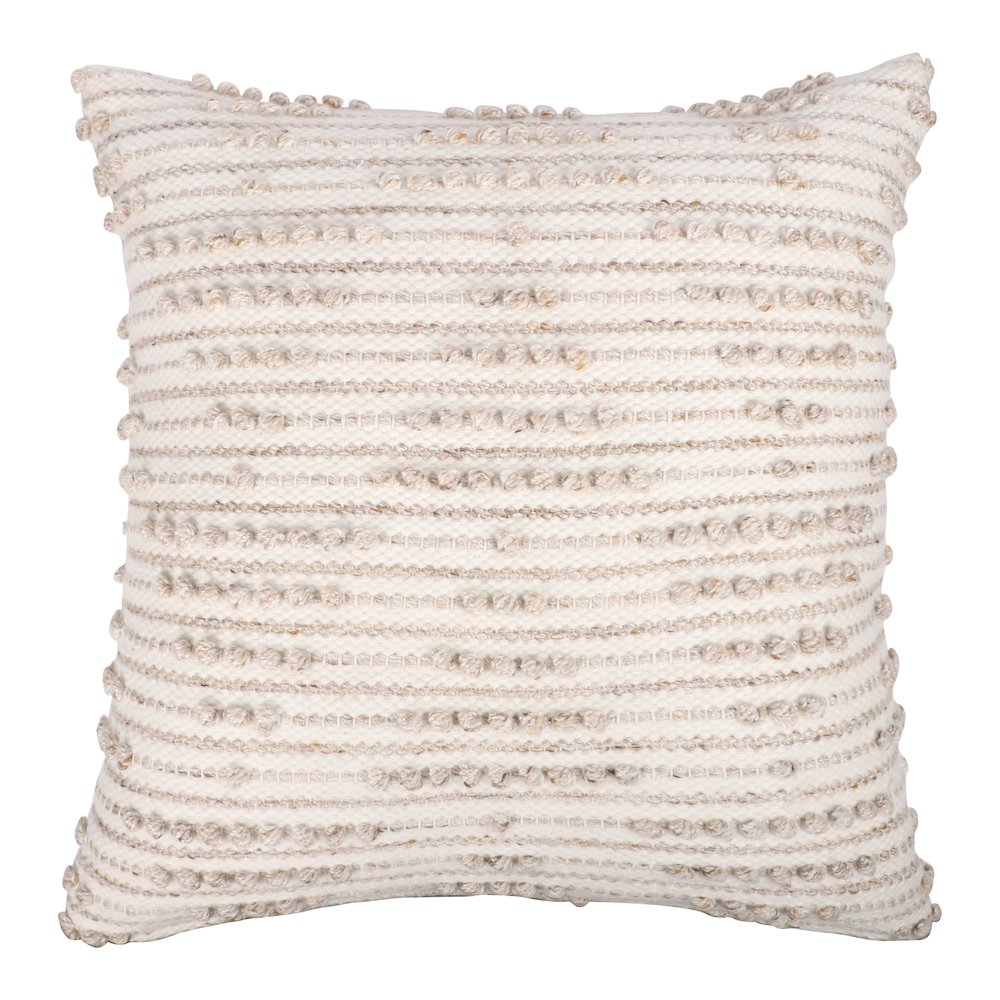 Opee Recycled PET Poly Filled Pillow in Beige/White, 20" x 20"