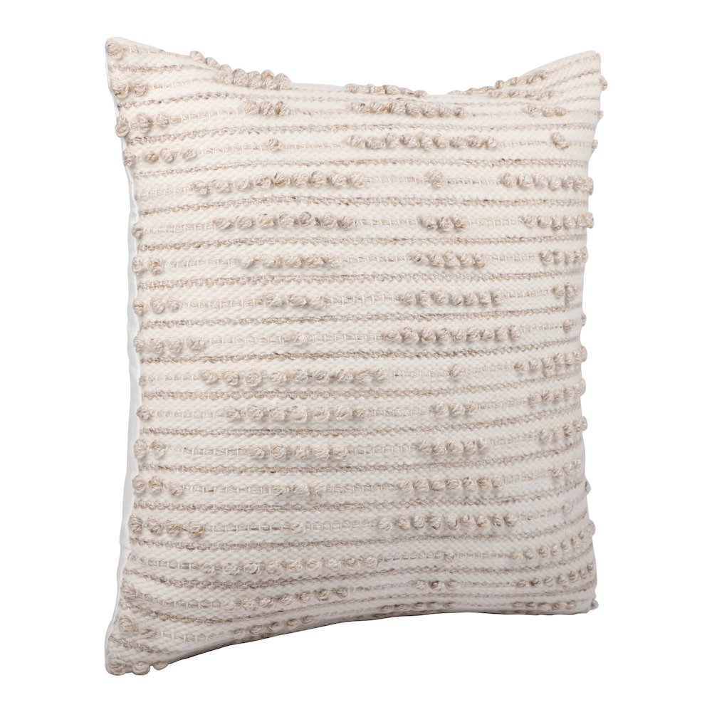 Opee Recycled PET Poly Filled Pillow in Beige/White, 20" x 20"