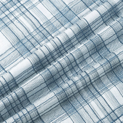 Blue Contemporary Checkered Hand-Woven Throw Pillow Cover
