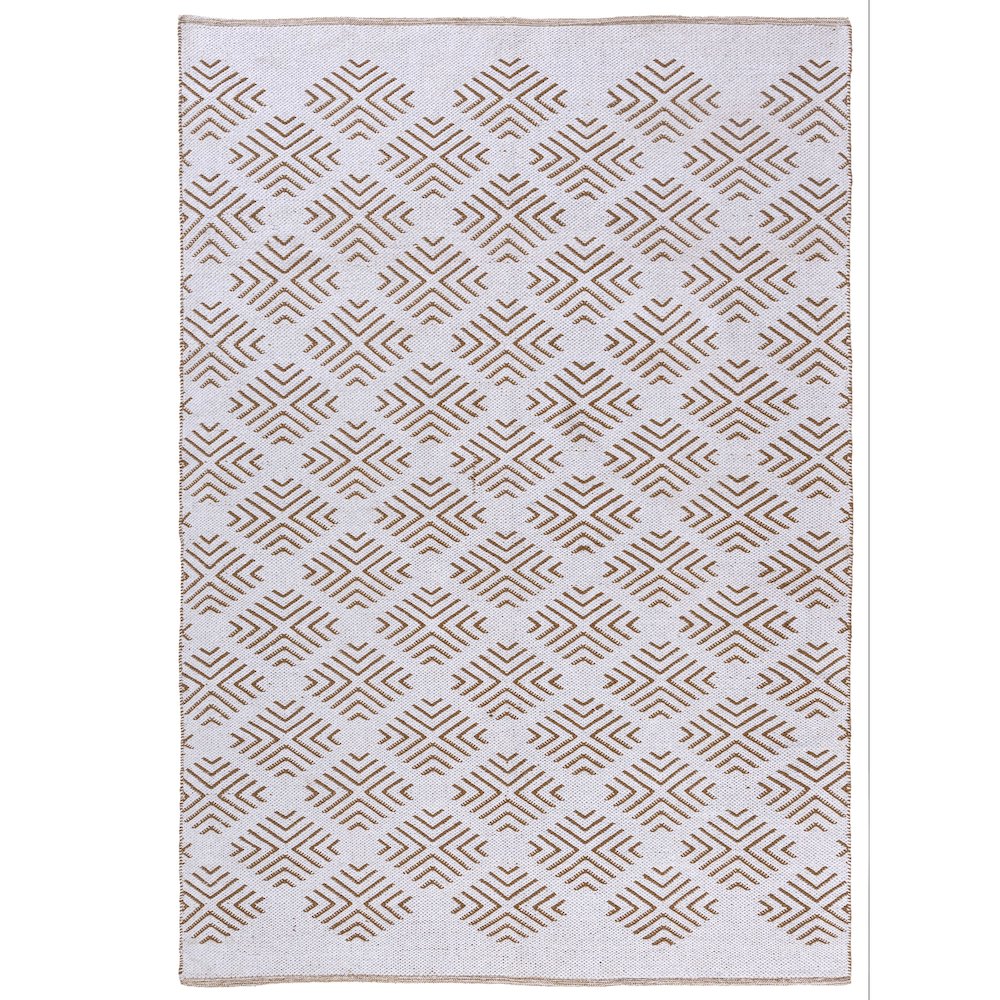 Pomona Cotton Blend Indoor Area Rug in Tan/White 7'9" x 9'9"
