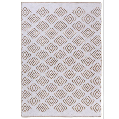 Pomona Cotton Blend Indoor Area Rug in Tan/White 7'9" x 9'9"