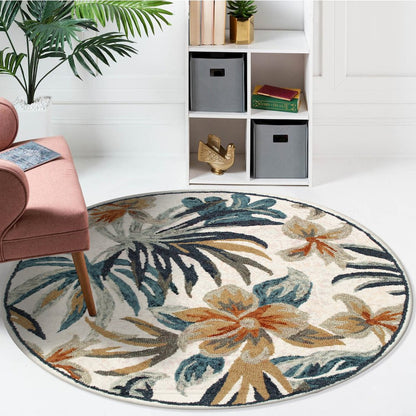 Tropical Paradise Floral Round Rug