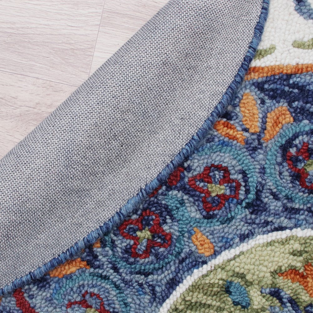 Floral Medallion Mosaic Round Rug
