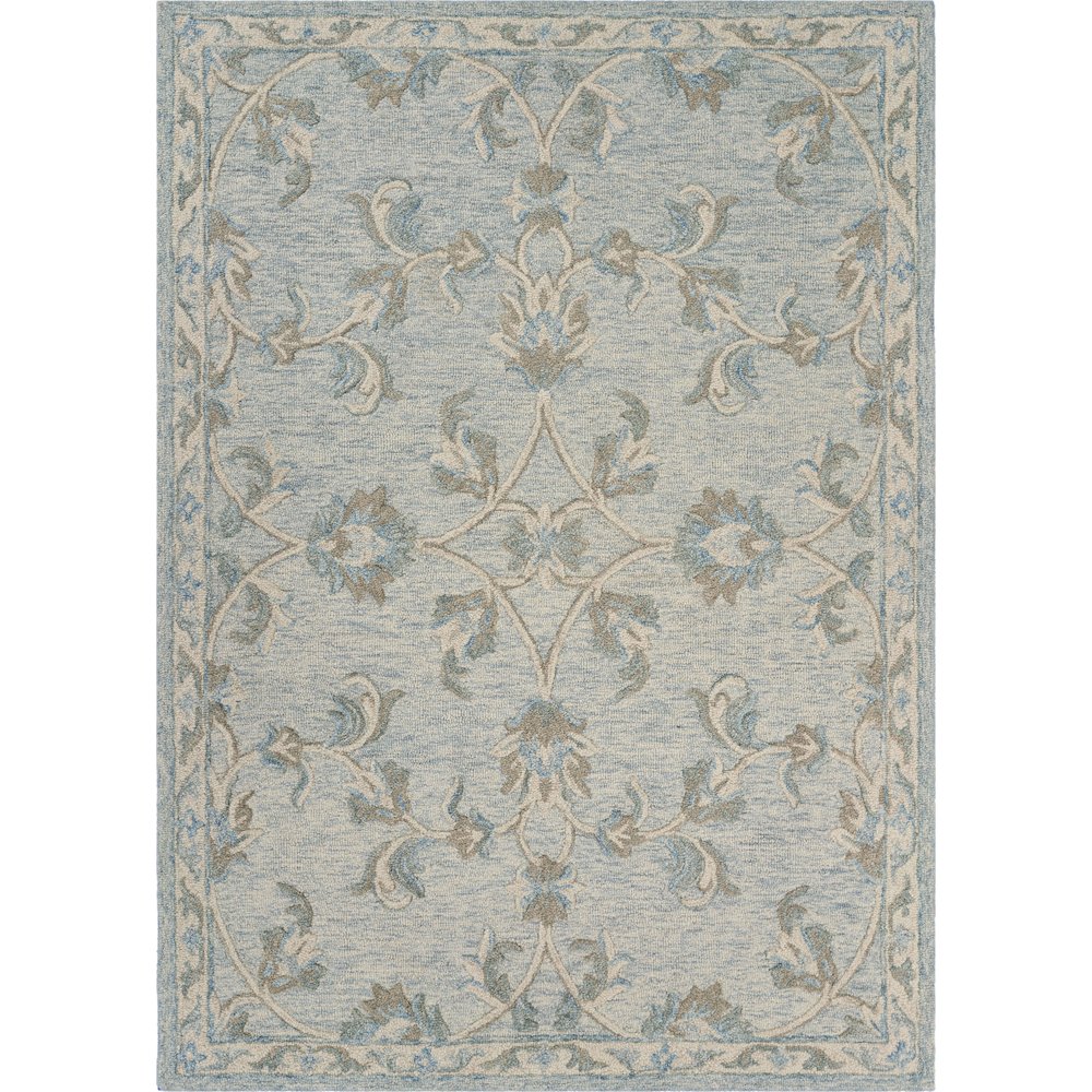 Mirroring Baby Blue Floral Bloom Area Rug 7'0"x9'0"