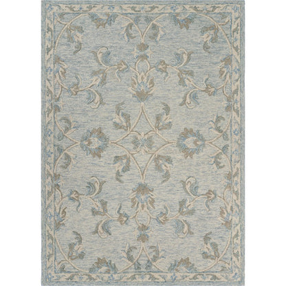 Mirroring Baby Blue Floral Bloom Area Rug 7'0"x9'0"