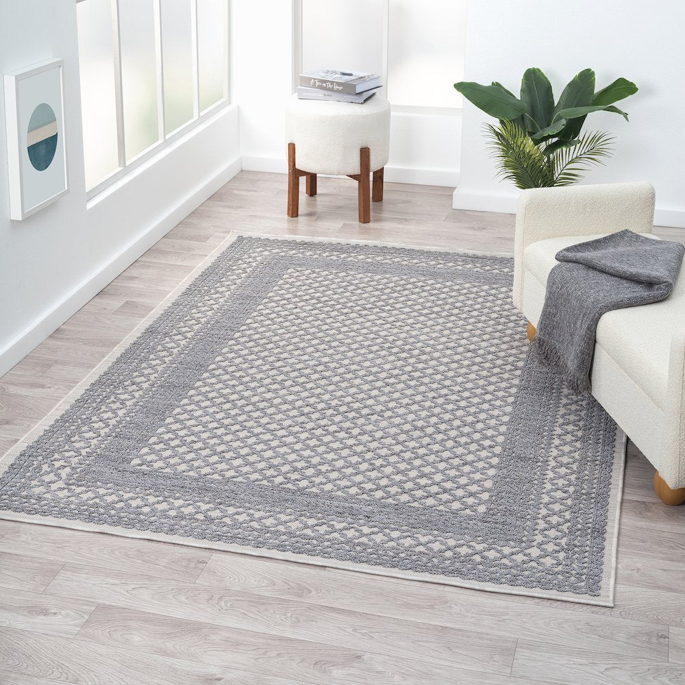 Westport Bordered PET Yarn Indoor/Outdoor Area Rug