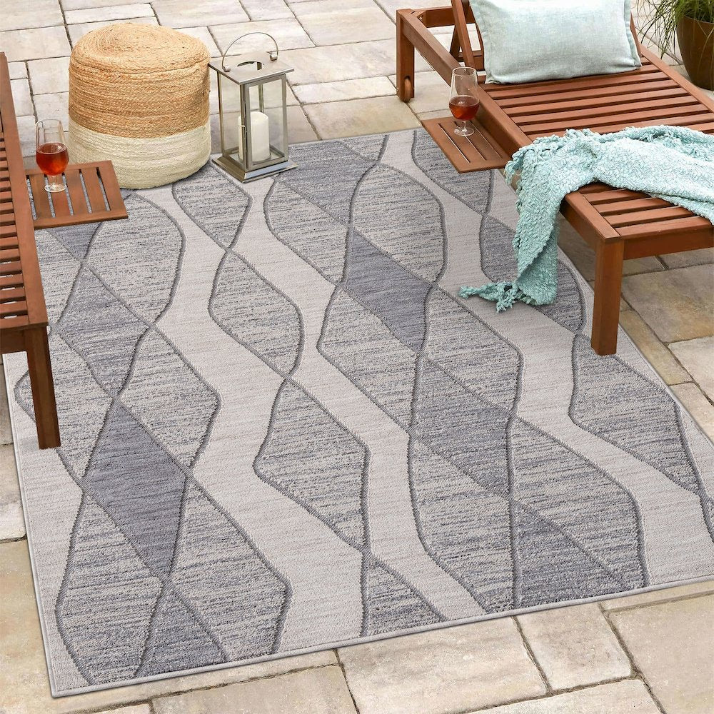 Westport Geometric PET Yarn Indoor/Outdoor Area Rug