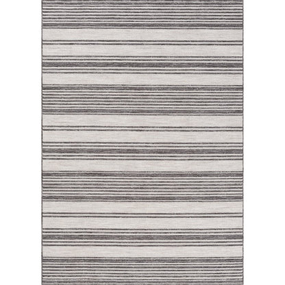 Westport Ivory/Gray Striped PET Yarn Indoor/Outdoor Area Rug