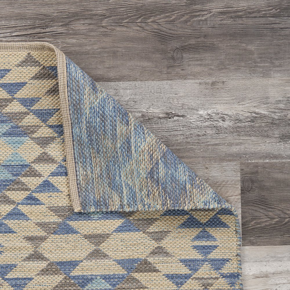 Tula Cotton Blend Area Rug Indoor in Blue/Cream, 5' x 7'