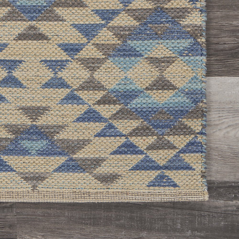 Tula Cotton Blend Area Rug Indoor in Blue/Cream, 5' x 7'