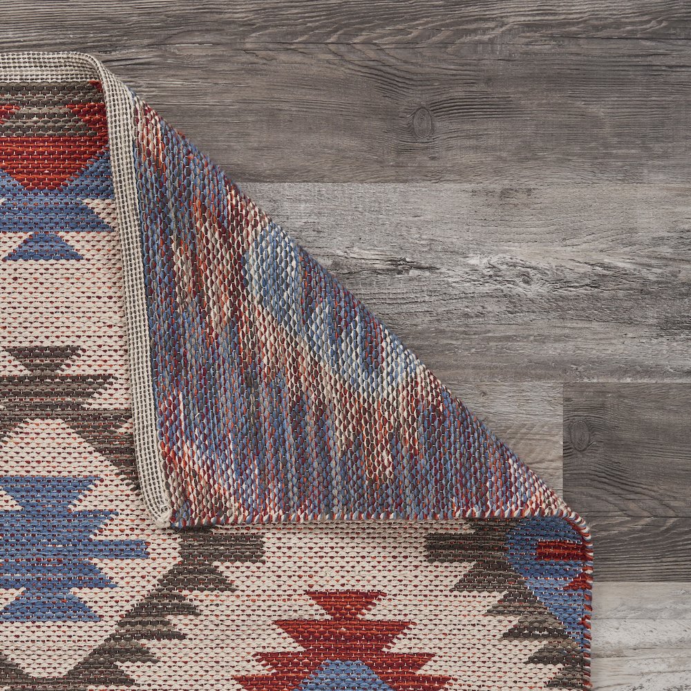 Tula Cotton Blend Area Rug Indoor in Red/Blue, 5' x 7'