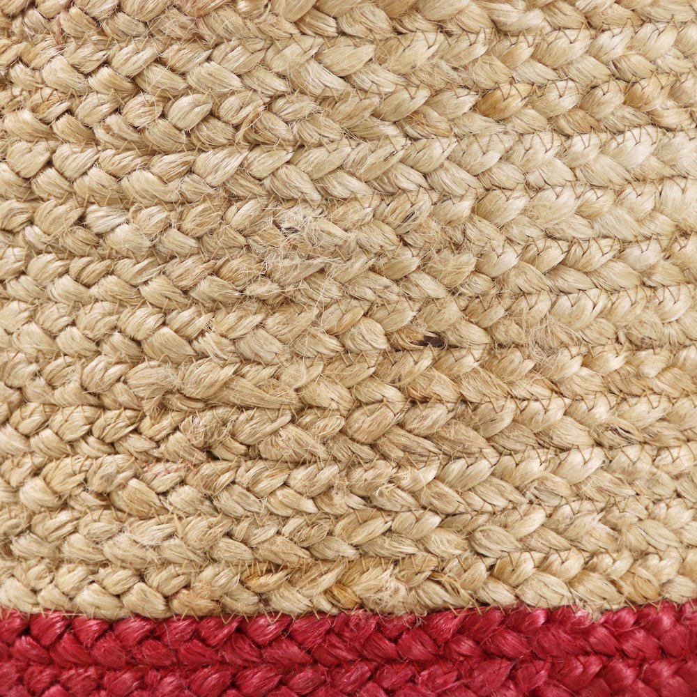 Baskets Jute Indoor Basket in Tan/Red, 19" x 19" x 19"