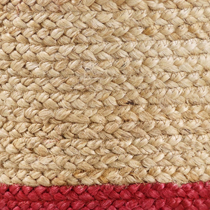 Baskets Jute Indoor Basket in Tan/Red, 19" x 19" x 19"