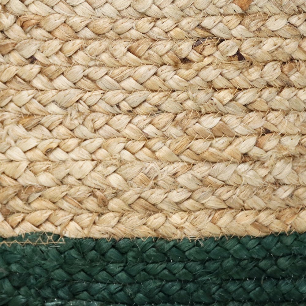 Baskets Jute Indoor Basket in Tan/Green, 19" x 19" x 19"
