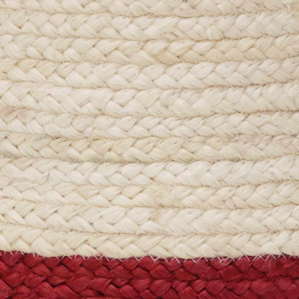 Baskets Jute Indoor Basket in White/Red, 19" x 19" x 19"