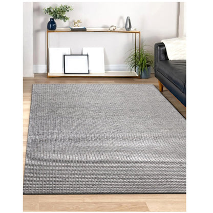 Bergen Wool Blend Area Rug Indoor in Gray/Silver, 7'9" x 9'9"