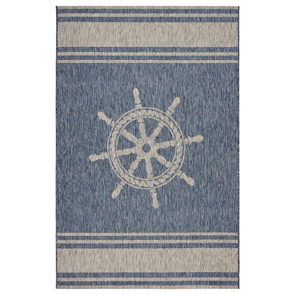 Captiva Durable Performance Area Rug Outdoor in Blue/Gray, 7'9" x 9'5"