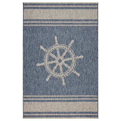 Captiva Durable Performance Area Rug Outdoor in Blue/Gray, 7'9" x 9'5"