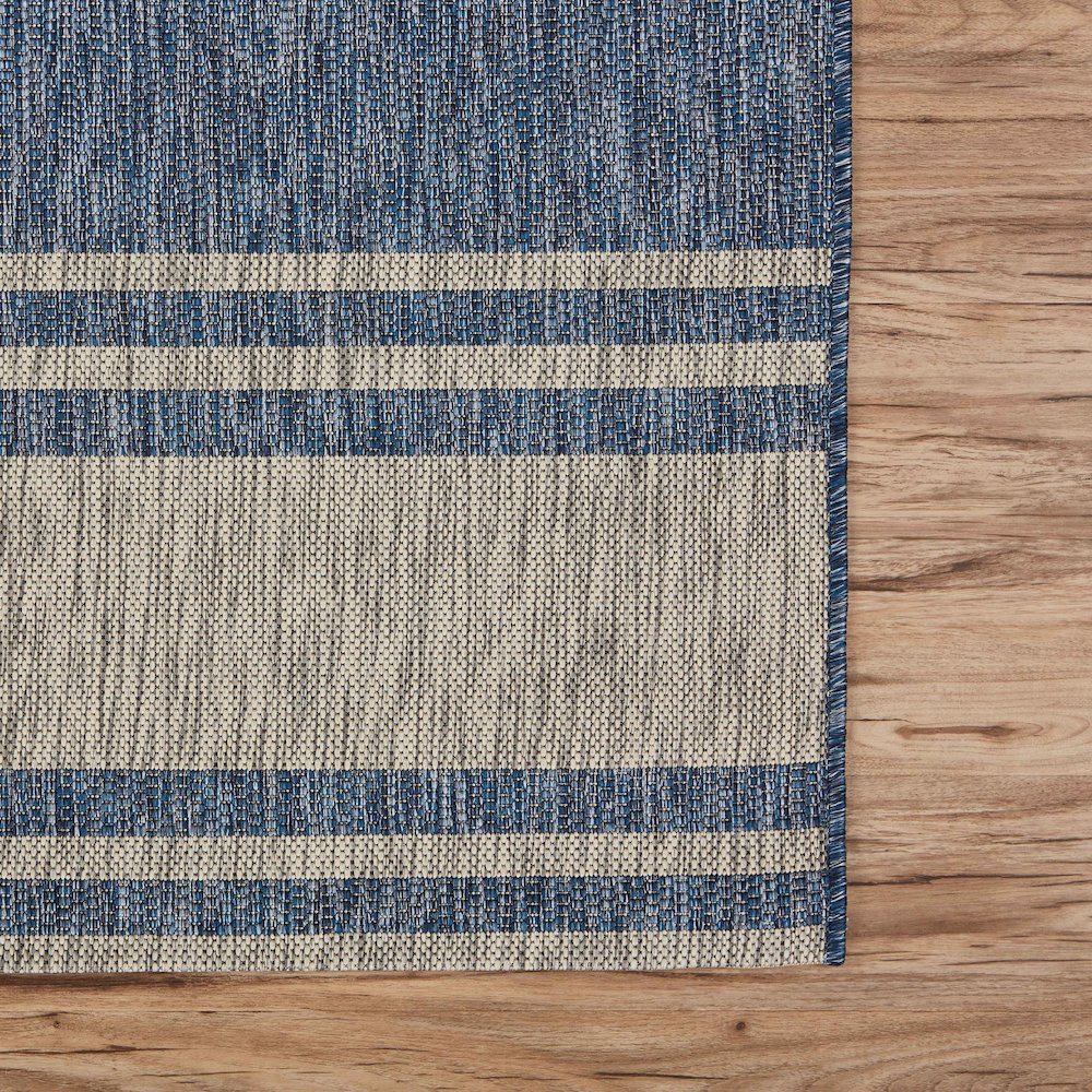 Captiva Durable Performance Area Rug Outdoor in Blue/Gray, 7'9" x 9'5"
