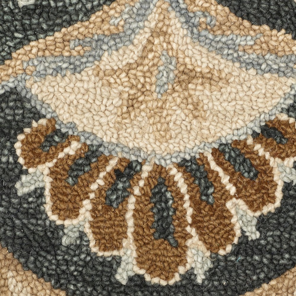 Dazzle Wool Area Rug Indoor in Black/Ivory, 6' Round