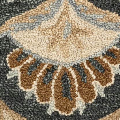 Dazzle Wool Area Rug Indoor in Black/Ivory, 6' Round