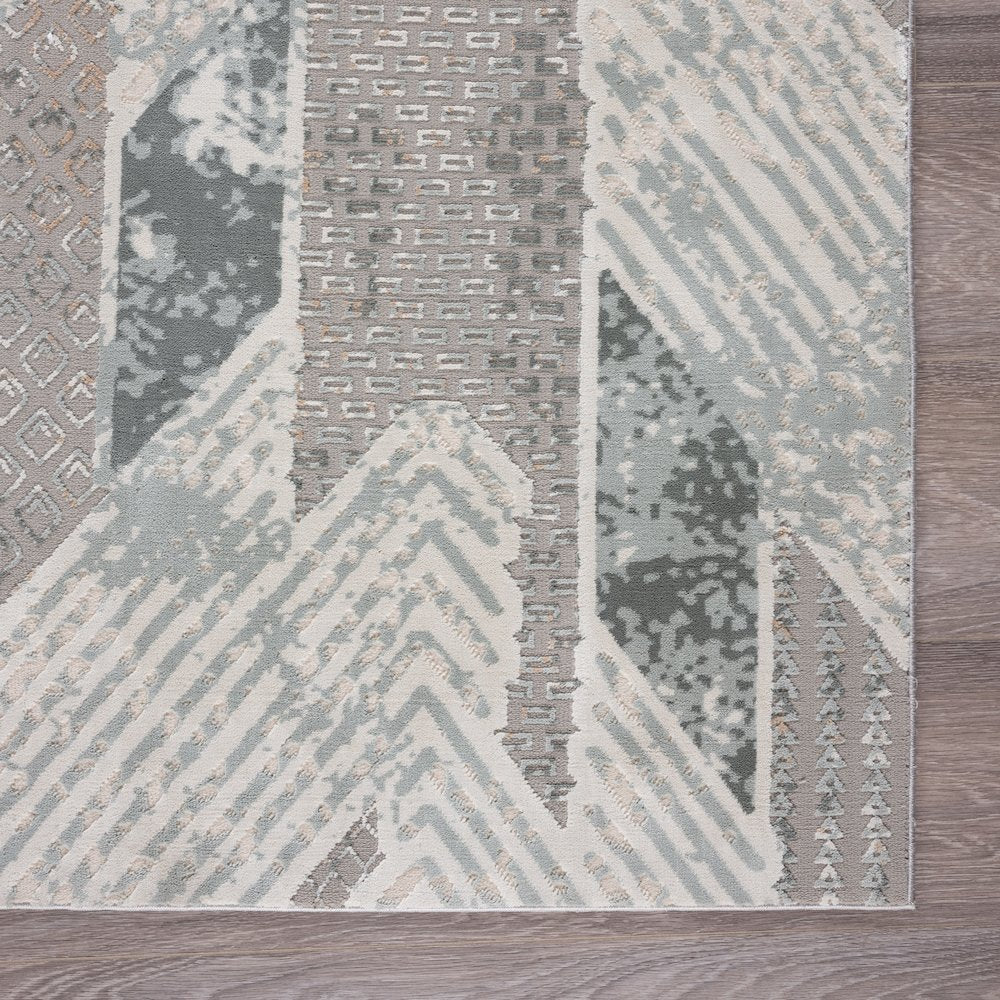 Michelle Durable Performance Area Rug Indoor in Blue/Cream, 9' x 12'