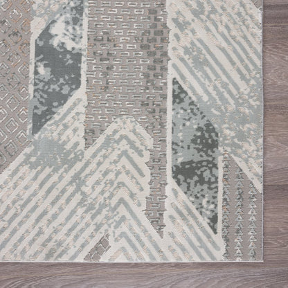 Michelle Durable Performance Area Rug Indoor in Blue/Cream, 9' x 12'