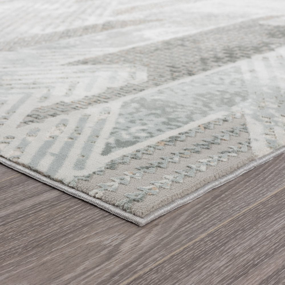 Michelle Durable Performance Area Rug Indoor in Blue/Cream, 9' x 12'