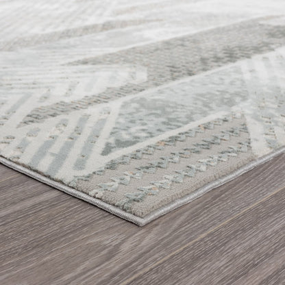 Michelle Durable Performance Area Rug Indoor in Blue/Cream, 9' x 12'
