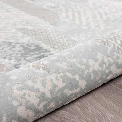 Michelle Durable Performance Area Rug Indoor in Blue/Cream, 9' x 12'