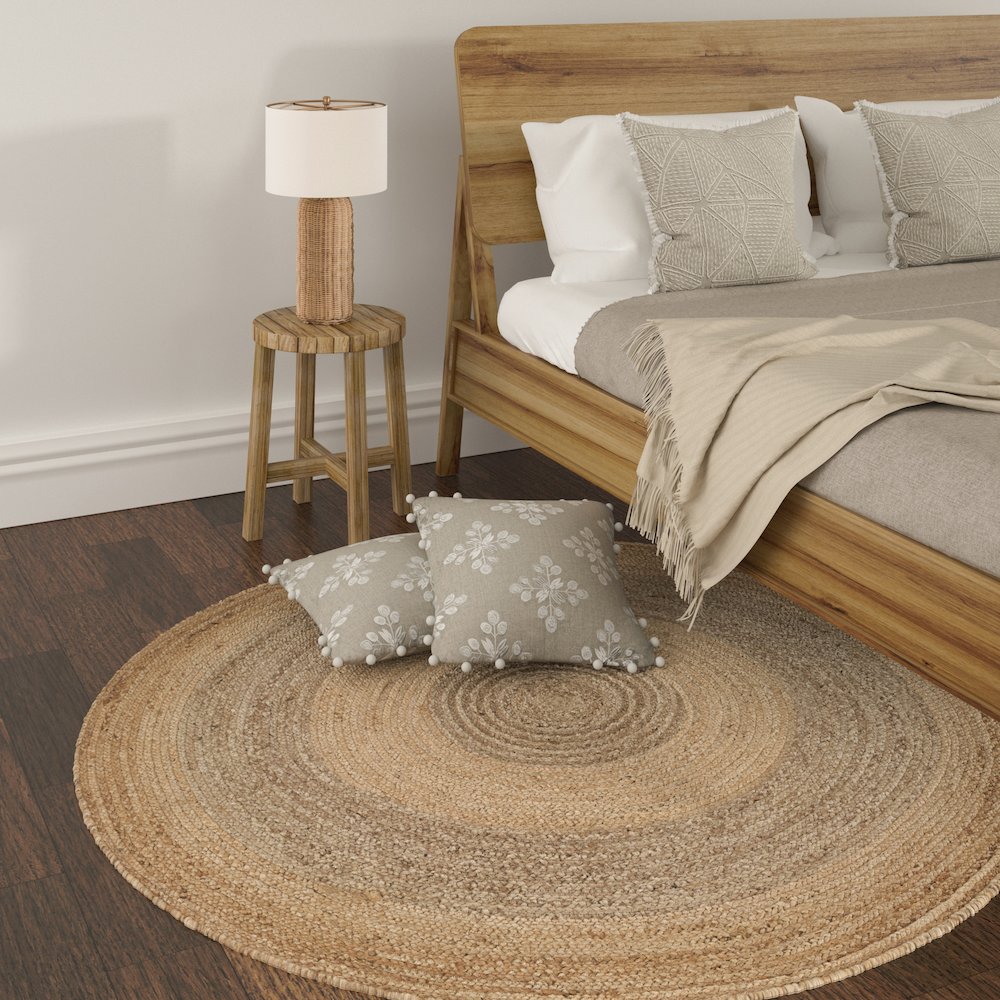 Boutique Jute Jute Area Rug Indoor in Tan/Brown, 7'6" Round