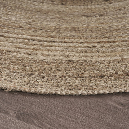 Boutique Jute Jute Area Rug Indoor in Tan/Gray, 7'6" Round