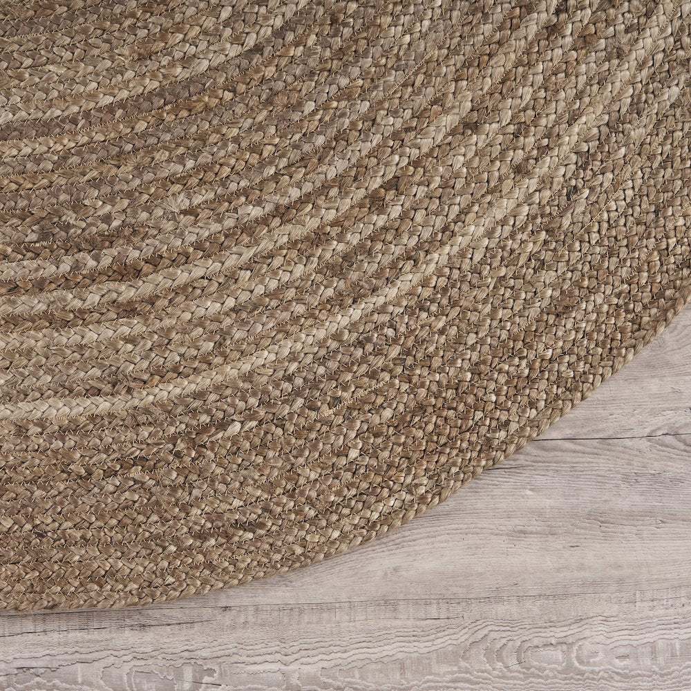 Boutique Jute Jute Area Rug Indoor in Tan/Gray, 7'6" Round