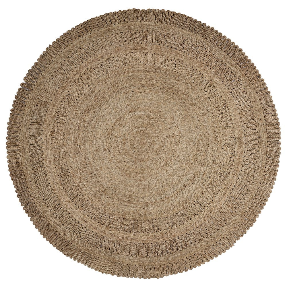 Boutique Jute Jute Area Rug Indoor in Tan/Brown, 7'6" Round