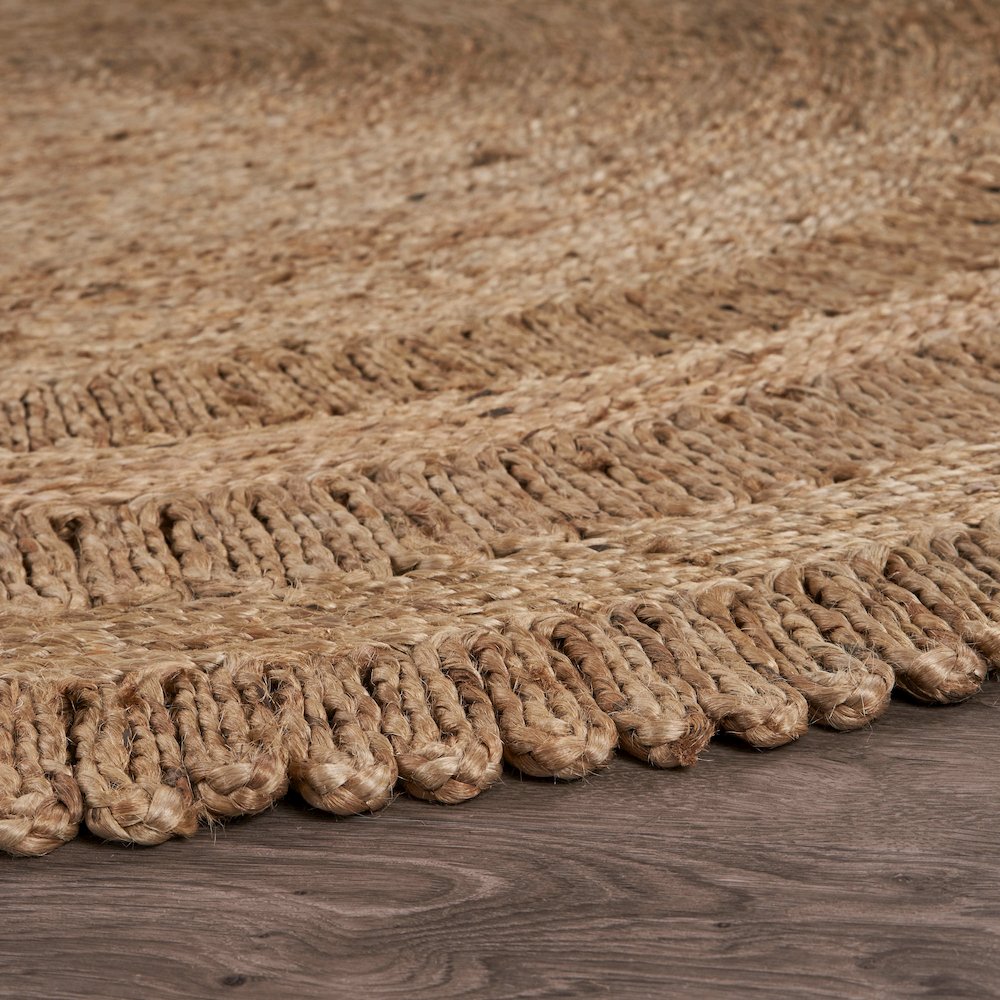 Boutique Jute Jute Area Rug Indoor in Tan/Brown, 7'6" Round