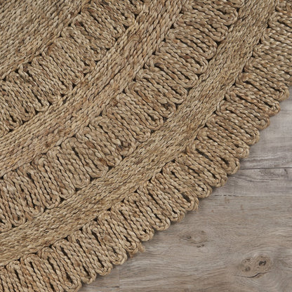 Boutique Jute Jute Area Rug Indoor in Tan/Brown, 7'6" Round
