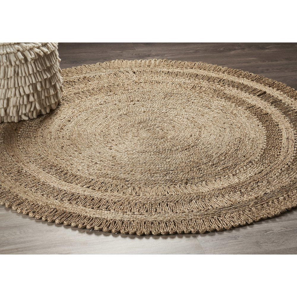 Boutique Jute Jute Area Rug Indoor in Tan/Brown, 7'6" Round