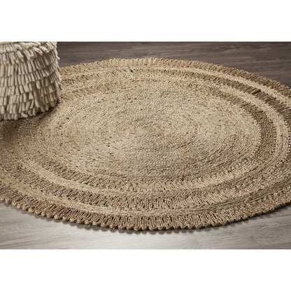 Boutique Jute Jute Area Rug Indoor in Tan/Brown, 7'6" Round