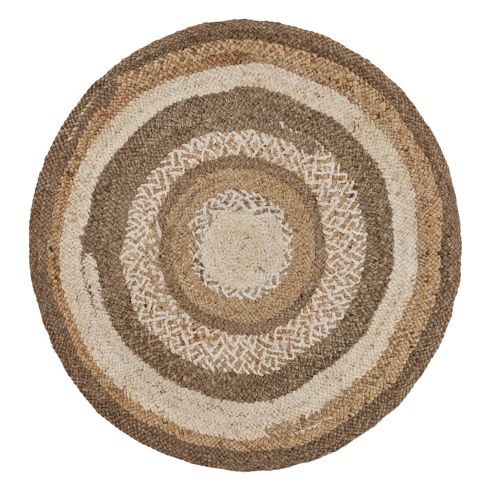 Boutique Jute Jute Area Rug Indoor in Brown/Ivory, 7'6" Round
