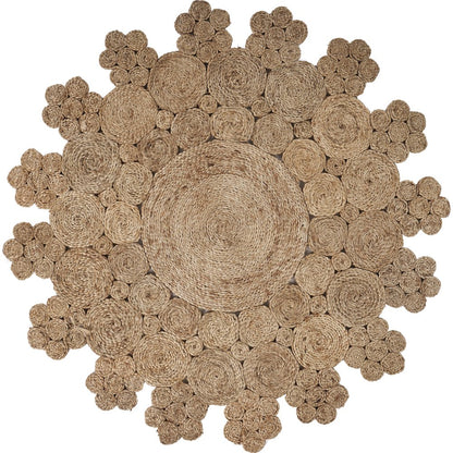 Boutique Jute Jute Area Rug Indoor in Brown/Tan, 7'6" Round