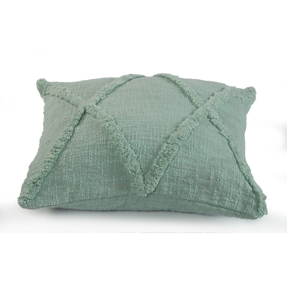 Reese Cotton Pillow Set of 2 in Green, 18" x 18"