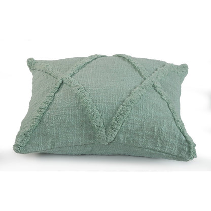 Reese Cotton Pillow Set of 2 in Green, 18" x 18"