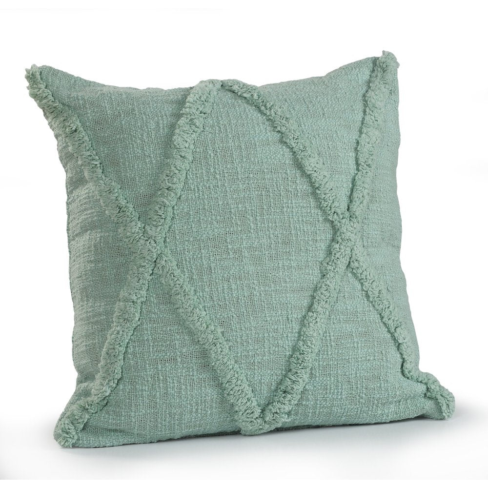 Reese Cotton Pillow Set of 2 in Green, 18" x 18"