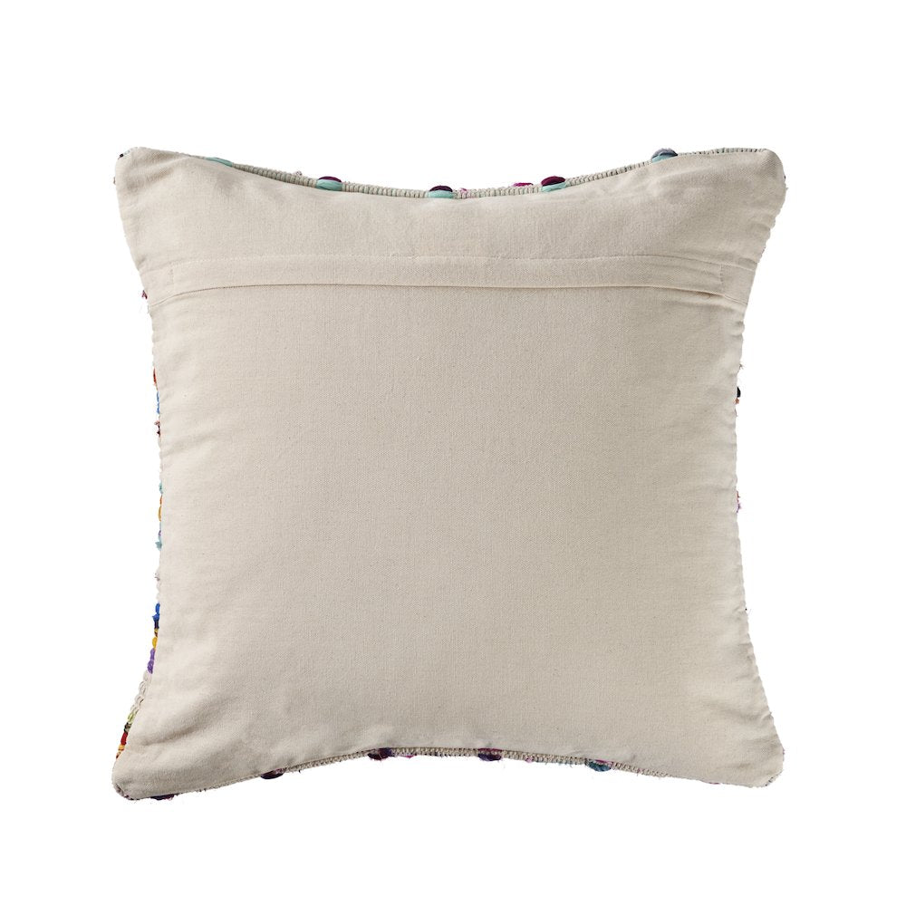 Chindi Cotton Blend Pillow Set of 2 in Multicolored/Tan, 20" x 20"