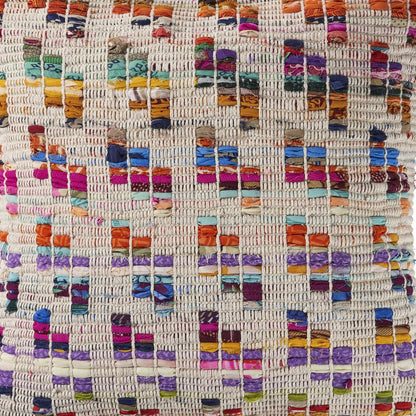 Chindi Cotton Blend Pillow Set of 2 in Multicolored/Tan, 20" x 20"