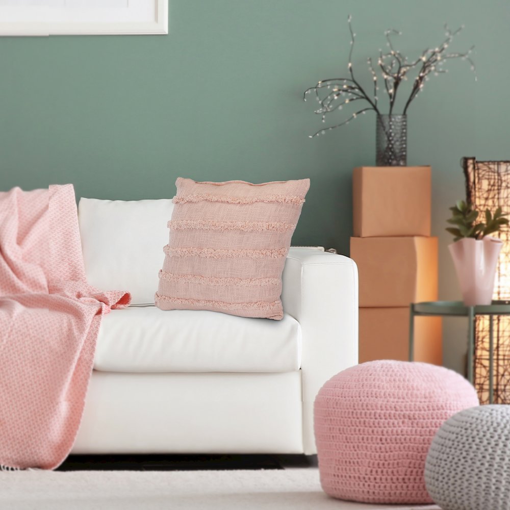 Rory Cotton Pillow Set of 4 in Pink, 20" x 20"