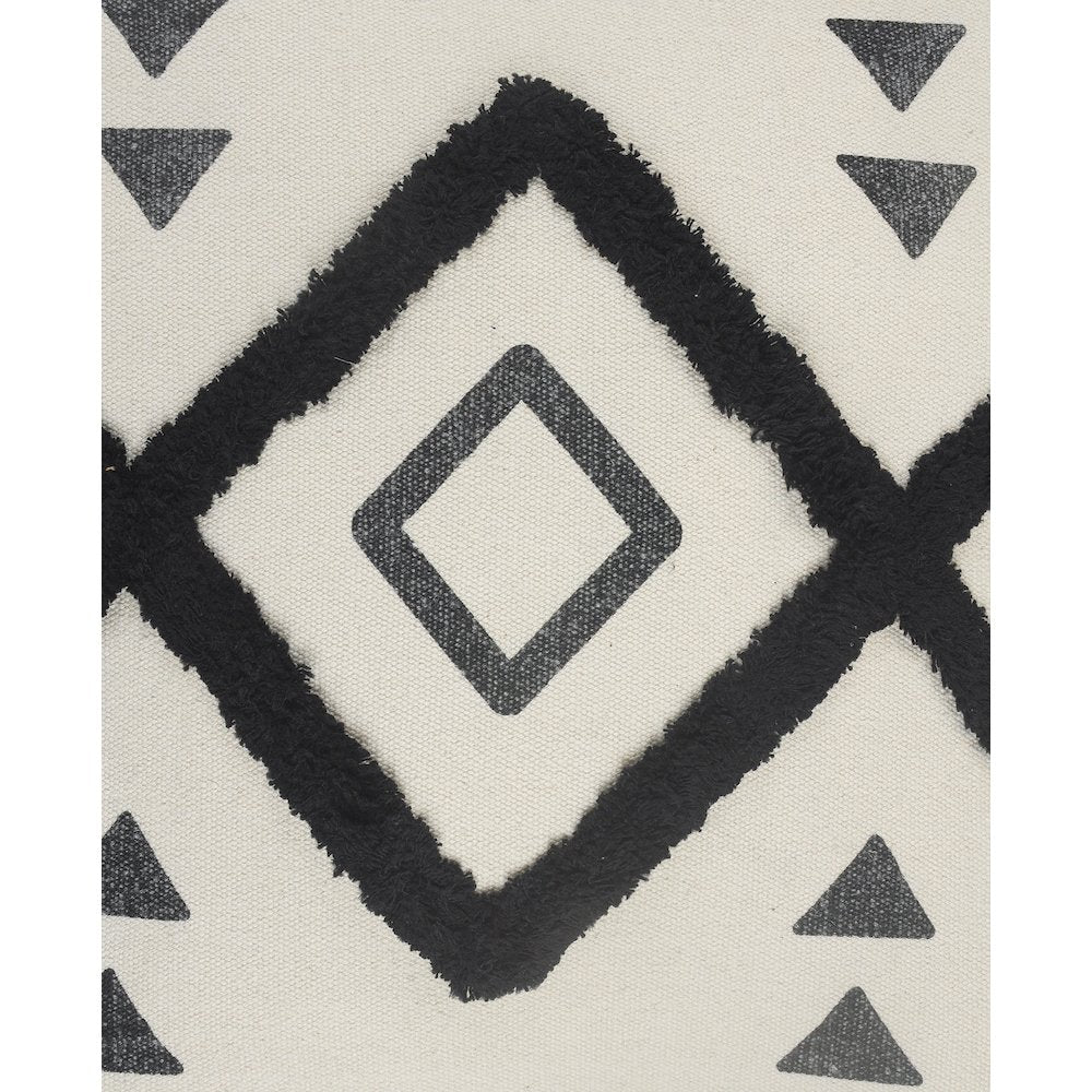 Avant-garde Cotton Pillow Set of 2 in Cream/Black, 20" x 20"