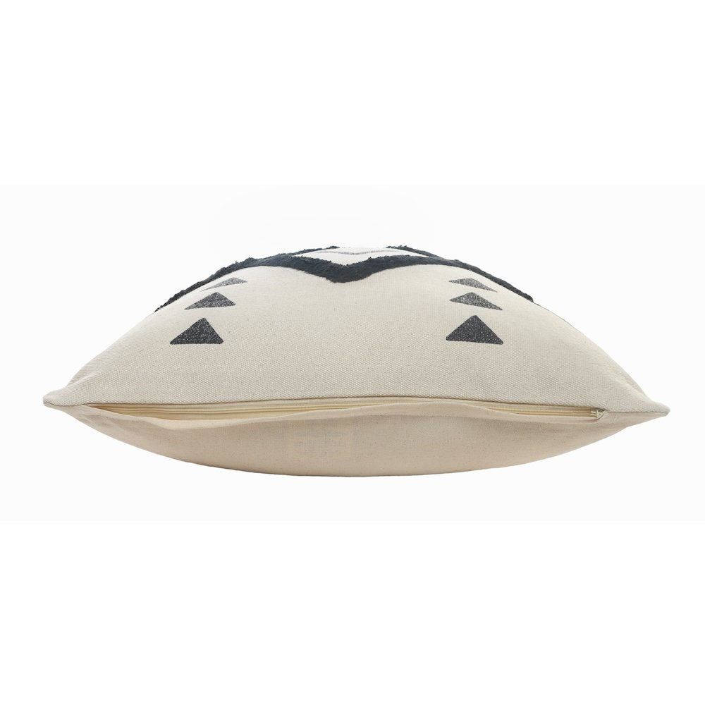 Avant-garde Cotton Pillow Set of 2 in Cream/Black, 20" x 20"