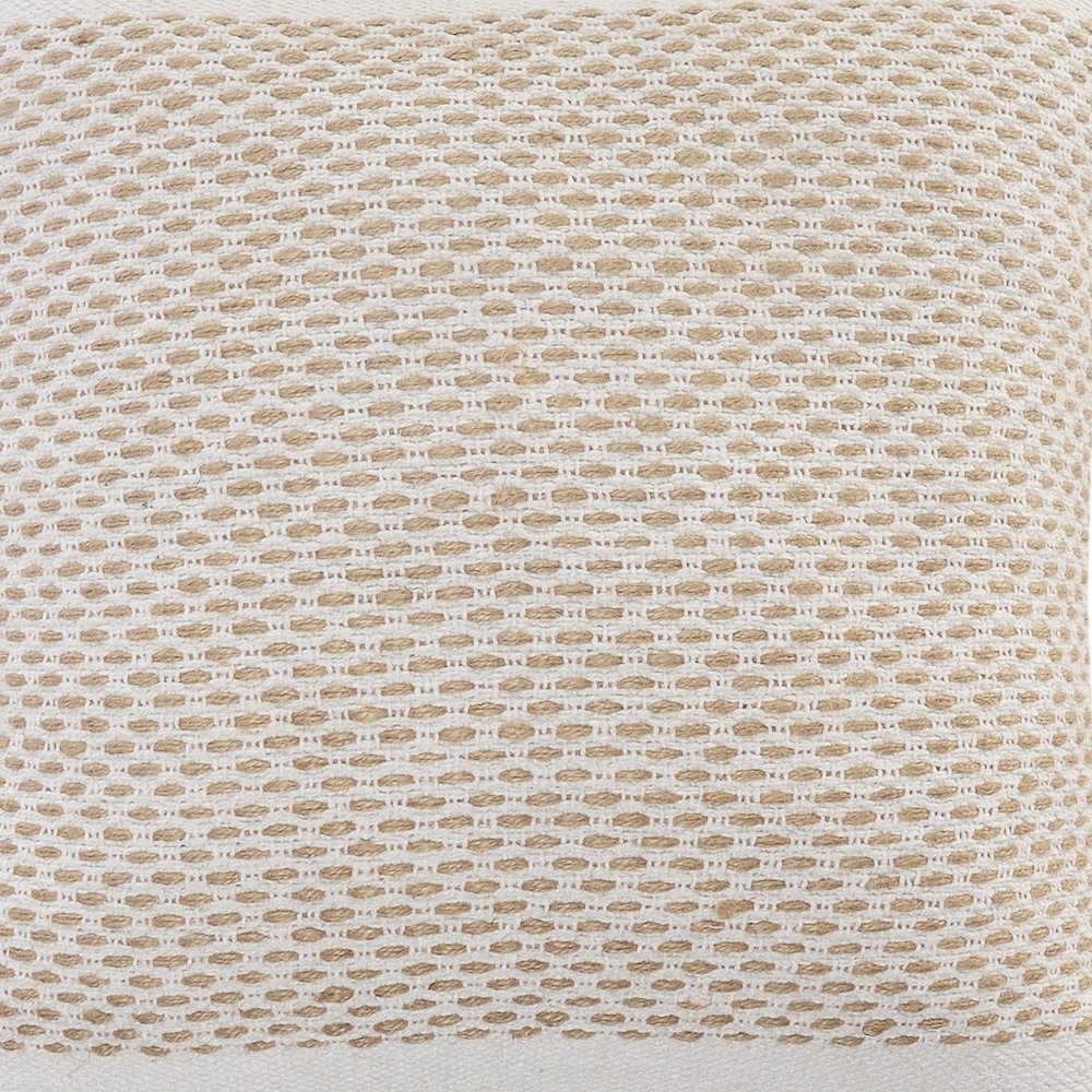 Reed Cotton and Jute Pillow Set of 2 in Tan/White, 20" x 20"